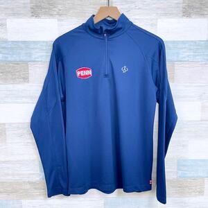 PENN Saltwater Fishing Gear Montauk Tackle Co Tech Pullover Blue Mens Small